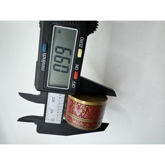 Vintage Brass Enamel Cloisonne Oval Trinket Pill Box Flowers From Thailand - Picture 5 of 6